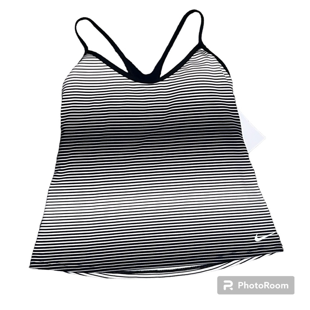 Women’s Nike Tankini Top Black & White Striped